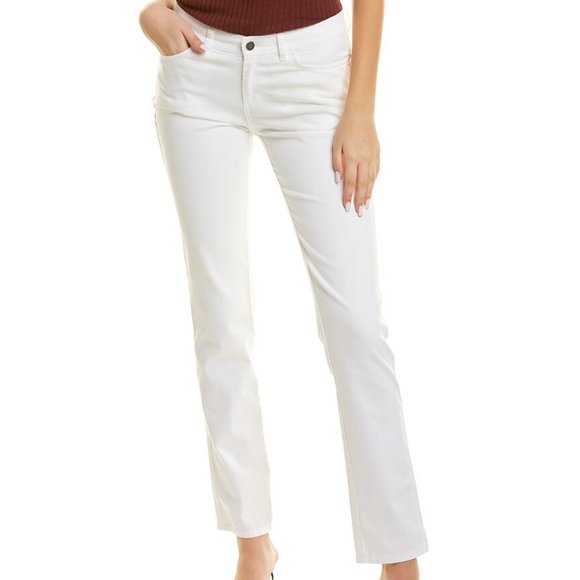 NWT$298 Lafayette 148 New York YARN-DYED DENIM WOOSTER JEAN in White 0 XS - Picture 1 of 15